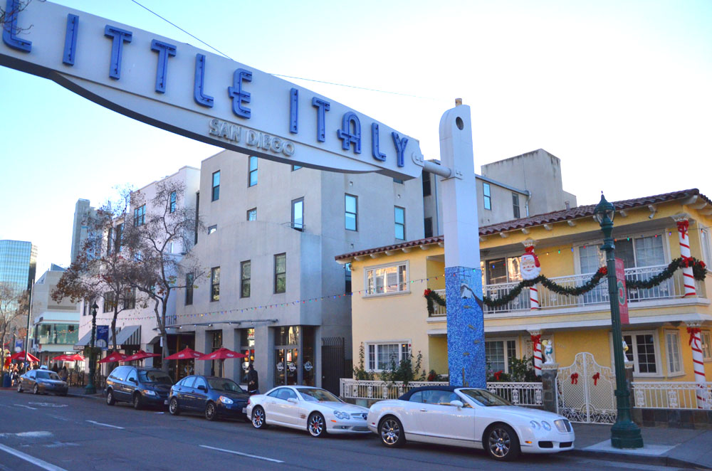 Район Little Italy в Сан-Диего
