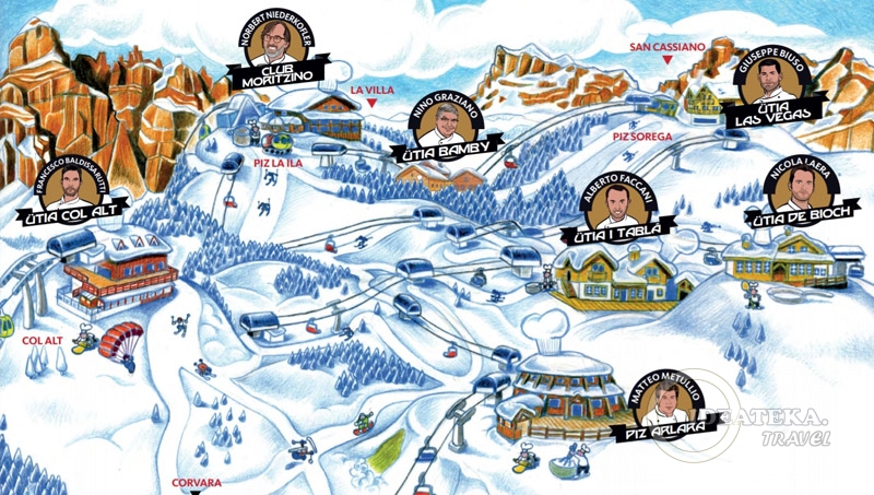 Карта горных ресторанов Gourmet Skisafari