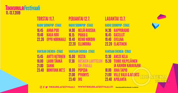 Расписание Tikkurila Festivalli 2019