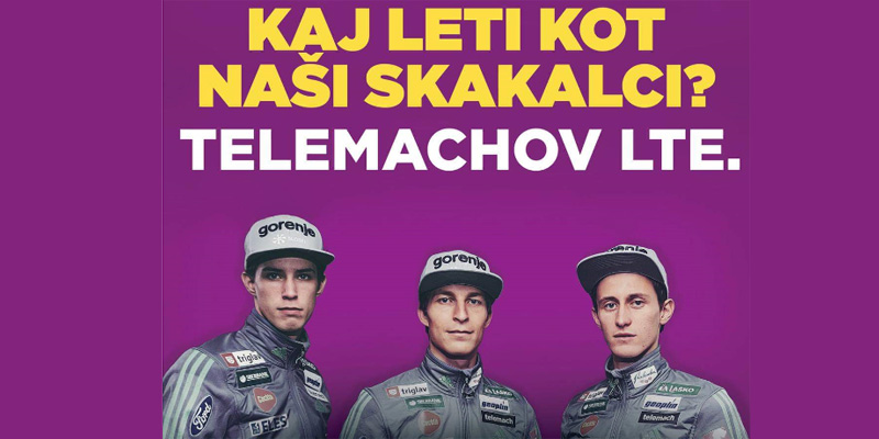 Реклама Telemach LTE c прыгунами с трамплина